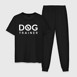 Пижама хлопковая мужская DOG Trainer, цвет: черный