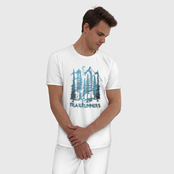 Пижама хлопковая мужская Трэйлраннинг, цвет: белый — фото 2