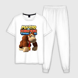 Пижама хлопковая мужская Mario Donkey Kong Nintendo, цвет: белый