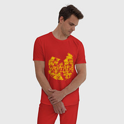 Пижама хлопковая мужская Wu face, цвет: красный — фото 2