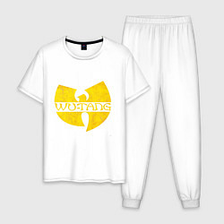 Пижама хлопковая мужская Wu tang logo, цвет: белый