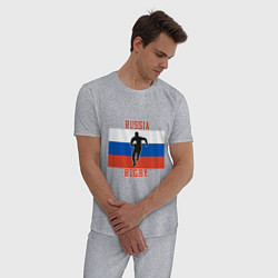 Пижама хлопковая мужская Russian Rugby, цвет: меланж — фото 2