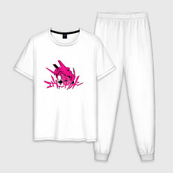 Пижама хлопковая мужская Eva 04 Evangelion, цвет: белый