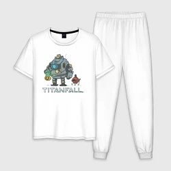 Пижама хлопковая мужская Титанфол арт Helloween TITANFALL, цвет: белый