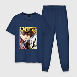 Пижама хлопковая мужская Джорно Джованна из ДжоДжо, цвет: тёмно-синий