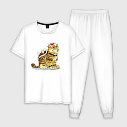 Пижама хлопковая мужская Super Mario Вымышленный персонаж Tiger, цвет: белый