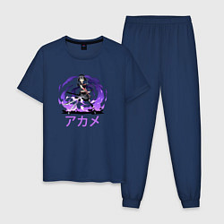 Пижама хлопковая мужская Крошка Акамэ, цвет: тёмно-синий