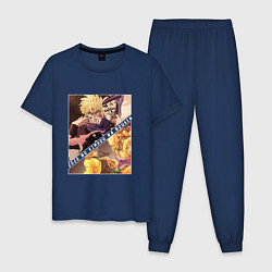 Пижама хлопковая мужская Дио Брандо из ДжоДжо, цвет: тёмно-синий