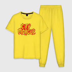 Пижама хлопковая мужская ZillaKami x SosMula City Morgue - Logo, цвет: желтый