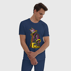 Пижама хлопковая мужская Fortnite Молнии, цвет: тёмно-синий — фото 2