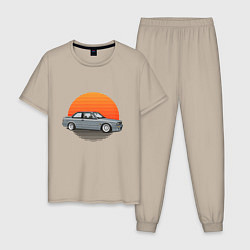 Пижама хлопковая мужская BMW Sun, цвет: миндальный