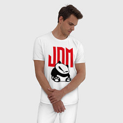 Пижама хлопковая мужская JDM Panda Japan Симпатяга, цвет: белый — фото 2