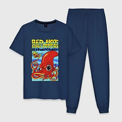 Пижама хлопковая мужская Red peppers, цвет: тёмно-синий