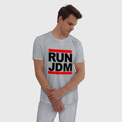 Пижама хлопковая мужская Run JDM Japan, цвет: меланж — фото 2
