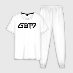 Пижама хлопковая мужская Got7 bambam, цвет: белый