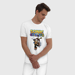 Пижама хлопковая мужская Charmy Bee Sonic Video game, цвет: белый — фото 2
