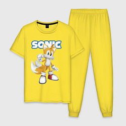 Пижама хлопковая мужская Майлз Тейлз Прауэр Sonic Видеоигра, цвет: желтый