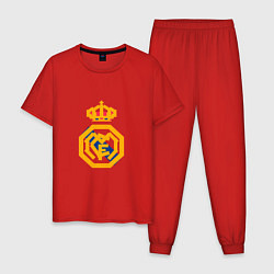 Пижама хлопковая мужская Football - Real Madrid, цвет: красный