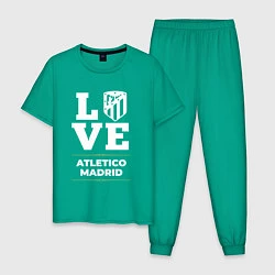 Пижама хлопковая мужская Atletico Madrid Love Classic, цвет: зеленый