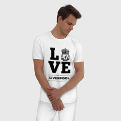 Пижама хлопковая мужская Liverpool Love Классика, цвет: белый — фото 2