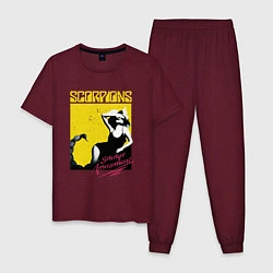 Пижама хлопковая мужская Savage Amusement, цвет: меланж-бордовый