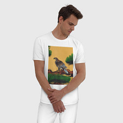 Пижама хлопковая мужская Pine and Eagle Орёл, цвет: белый — фото 2