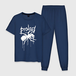Пижама хлопковая мужская Draw white logo - Ant, цвет: тёмно-синий