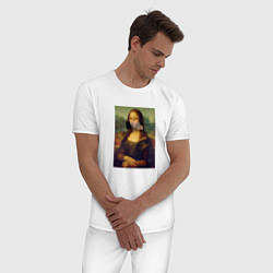 Пижама хлопковая мужская Мона Милос, цвет: белый — фото 2