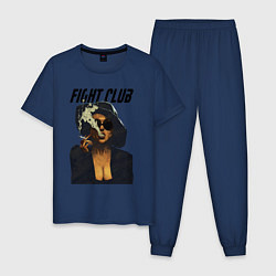 Пижама хлопковая мужская Fight Club - Marla Singer, цвет: тёмно-синий