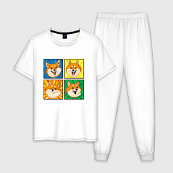 Пижама хлопковая мужская Pop Shib Art, цвет: белый