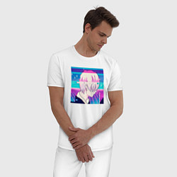 Пижама хлопковая мужская Sad Boy Anime Style, цвет: белый — фото 2
