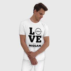 Пижама хлопковая мужская Nissan Love Classic, цвет: белый — фото 2