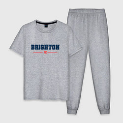 Пижама хлопковая мужская Brighton FC Classic, цвет: меланж