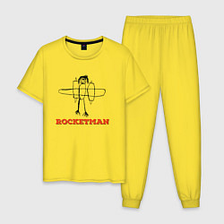 Пижама хлопковая мужская ROCKETMAN Человек-ракета, цвет: желтый