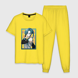 Пижама хлопковая мужская Hatsune Miku Drain, цвет: желтый
