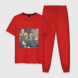 Пижама хлопковая мужская Kodama - playtime, цвет: красный