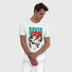 Пижама хлопковая мужская Давид Bowie, цвет: белый — фото 2