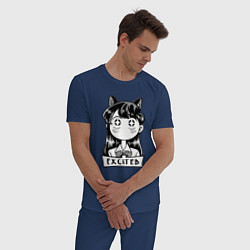 Пижама хлопковая мужская Взволнованная Коми-сан, цвет: тёмно-синий — фото 2