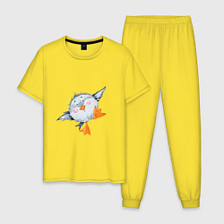Пижама хлопковая мужская Весёлый птенчик, цвет: желтый