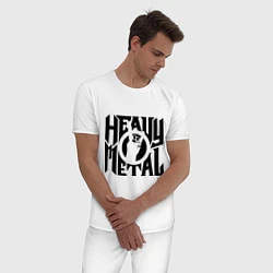 Пижама хлопковая мужская Heavy metal, цвет: белый — фото 2