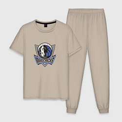 Пижама хлопковая мужская Даллас Маверикс NBA, цвет: миндальный