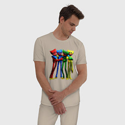 Пижама хлопковая мужская GAME POPPY PLAYTIME Mini Huggies, цвет: миндальный — фото 2