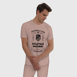 Пижама хлопковая мужская Atletico Madrid: Football Club Number 1 Legendary, цвет: пыльно-розовый — фото 2