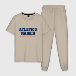 Пижама хлопковая мужская Atletico Madrid FC Classic, цвет: миндальный