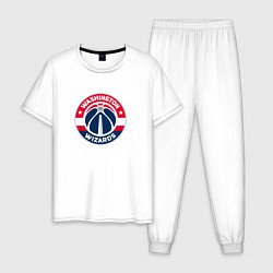 Пижама хлопковая мужская Вашингтон Уизардс NBA, цвет: белый
