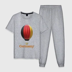 Пижама хлопковая мужская 3d aerostat German flag, цвет: меланж