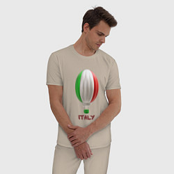 Пижама хлопковая мужская 3d aerostat Italy flag, цвет: миндальный — фото 2