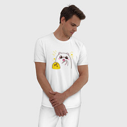 Пижама хлопковая мужская Цыпа и медведь, цвет: белый — фото 2