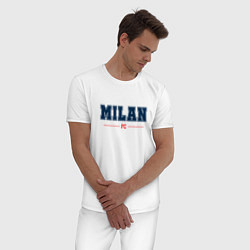Пижама хлопковая мужская Milan FC Classic, цвет: белый — фото 2