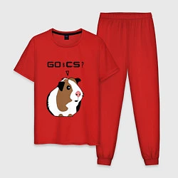 Пижама хлопковая мужская Типичный геймер CS:GO, цвет: красный